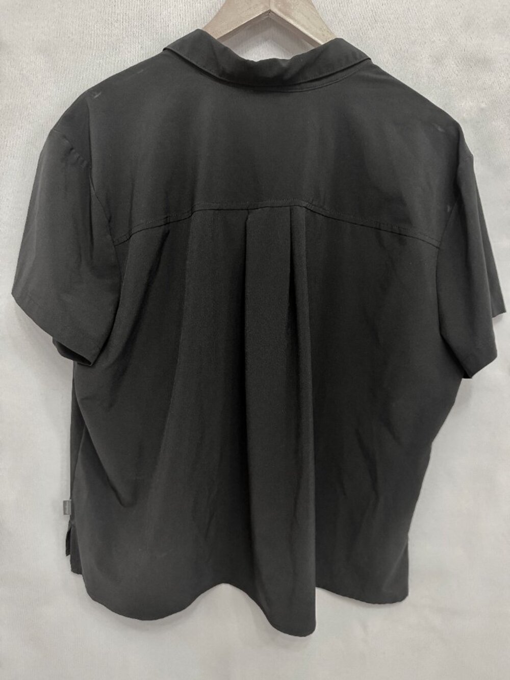 Eddie Bauer Black Stretch Collared Pocket Blouse XL - Picture 3 of 7